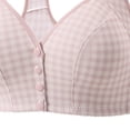 thumbnail image 5 of Byworldtasic Womens Plus Size Gingham Front Button Wireless Bra Wide Shoulder Strap Easy‑On Comfort Bralette, 5 of 5