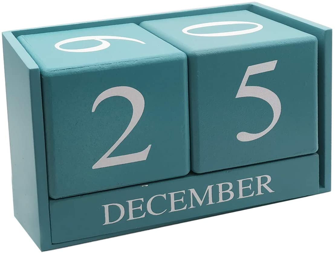 Calendar Block 6.5 x 2.0 x 3.5 inches Frescorr Dalbergia sisso - One of The Worlds Finest Wood Home and Office Decor Wooden Perpetual Desk Calendar 