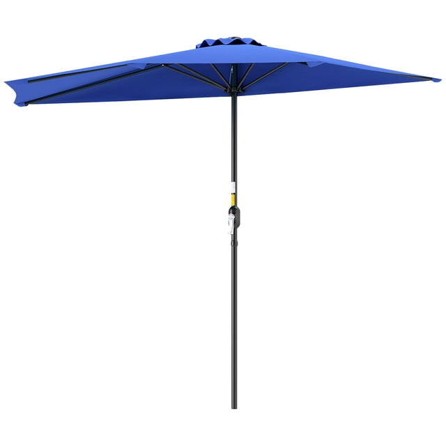 Outsunny 9ft Half Round Outdoor Window Sun Shade w/ 5 Ribs, Deep Blue