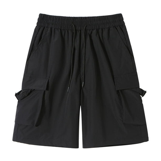 pstuiky Pantalones cortos para hombre, Pantalones cortos de verano para hombre, informales y cómodos, con bolsillo y cintura elástica y cordón ajustable. Pantalones cortos de entrenamiento