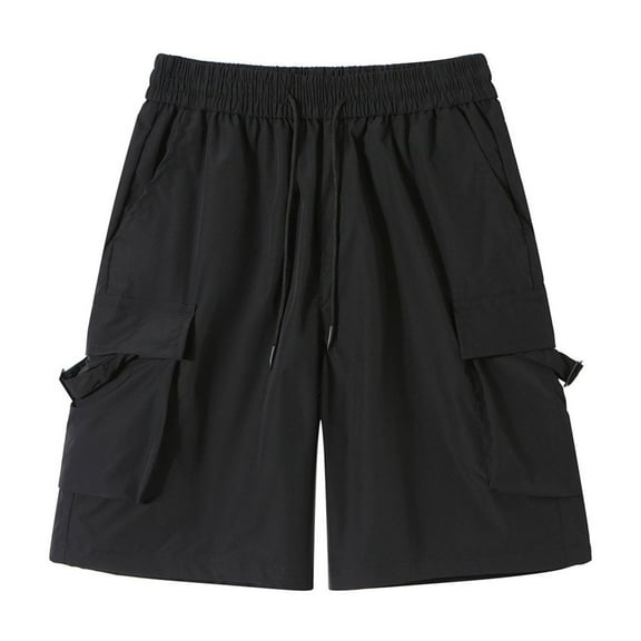 Men's Shorts Summer Casual And Comfortable Drawstring Pocket Elastic Waist Shorts Chores Para Hombre Black 4XL