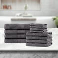 thumbnail image 2 of Superior Eco-Friendly Cotton Solid 12-Piece, Graphite, Towel Set, 2 of 5