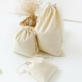 thumbnail image 5 of 1x Storage Bag, Linen+Cotton Flax Fabric Canvas Gift Bag Jewelry Drawstring Makeup Clothes Pouch Pack Bag, 5 of 7