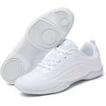 thumbnail image 5 of Cheer Shoes Women White Black Cheerleading Dance Sneakers for Cheer Practice and Competition, Athletic Flat Walking Tennis Shoes for Adults, 5 of 7