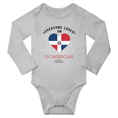

Everyone Loves An Dominican Girl Baby Long Slevve Bodysuit Outfits (Gray 3-6 Months)