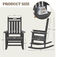 thumbnail image 2 of LOYALICE 2PC HDPE Outdoor Rocking Chair for Porch Patio, All-Weather High Back Rocker with Wood-Grain Texture, Heavy-Duty Deck Garden Seating, Fade-Resistant & Easy to Clean,Gray, 2 of 10