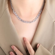 Simple Silver Chain Layered Necklaces For Women, Statement Stainless Steel Adjustable Choker Necklace Summer Prom Jewelry Gift[o7740]
