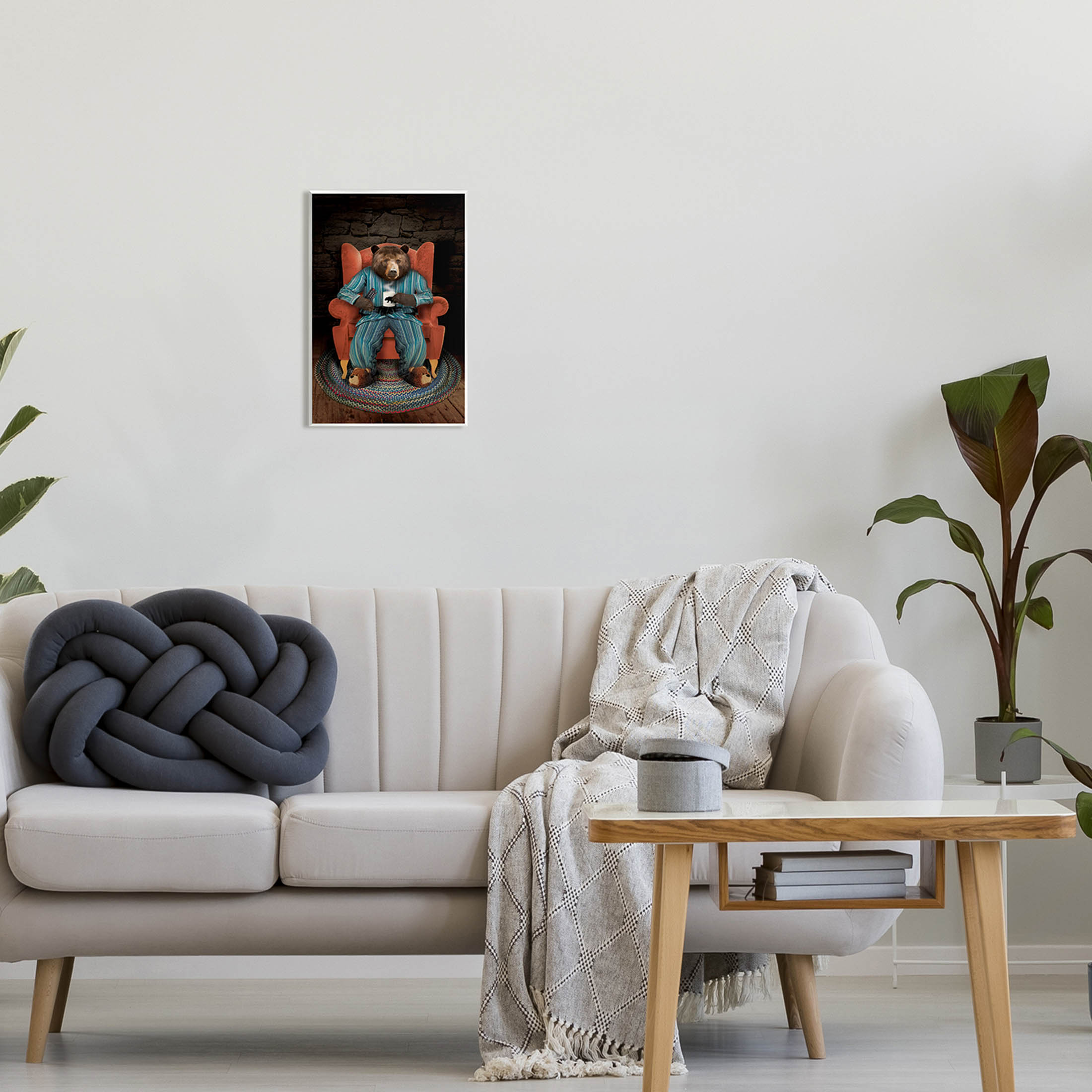 Bed Time Bear Relaxing Portrait Animals & Insects Graphic Art Unframed Art Print Wall Art