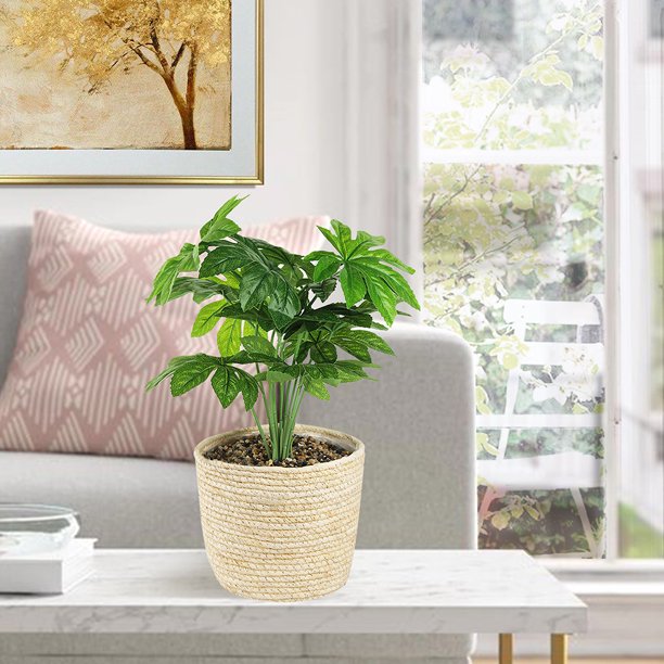 GIA Design Group 19'' Artificial Leaf Plant in Basket, Faux Plants in