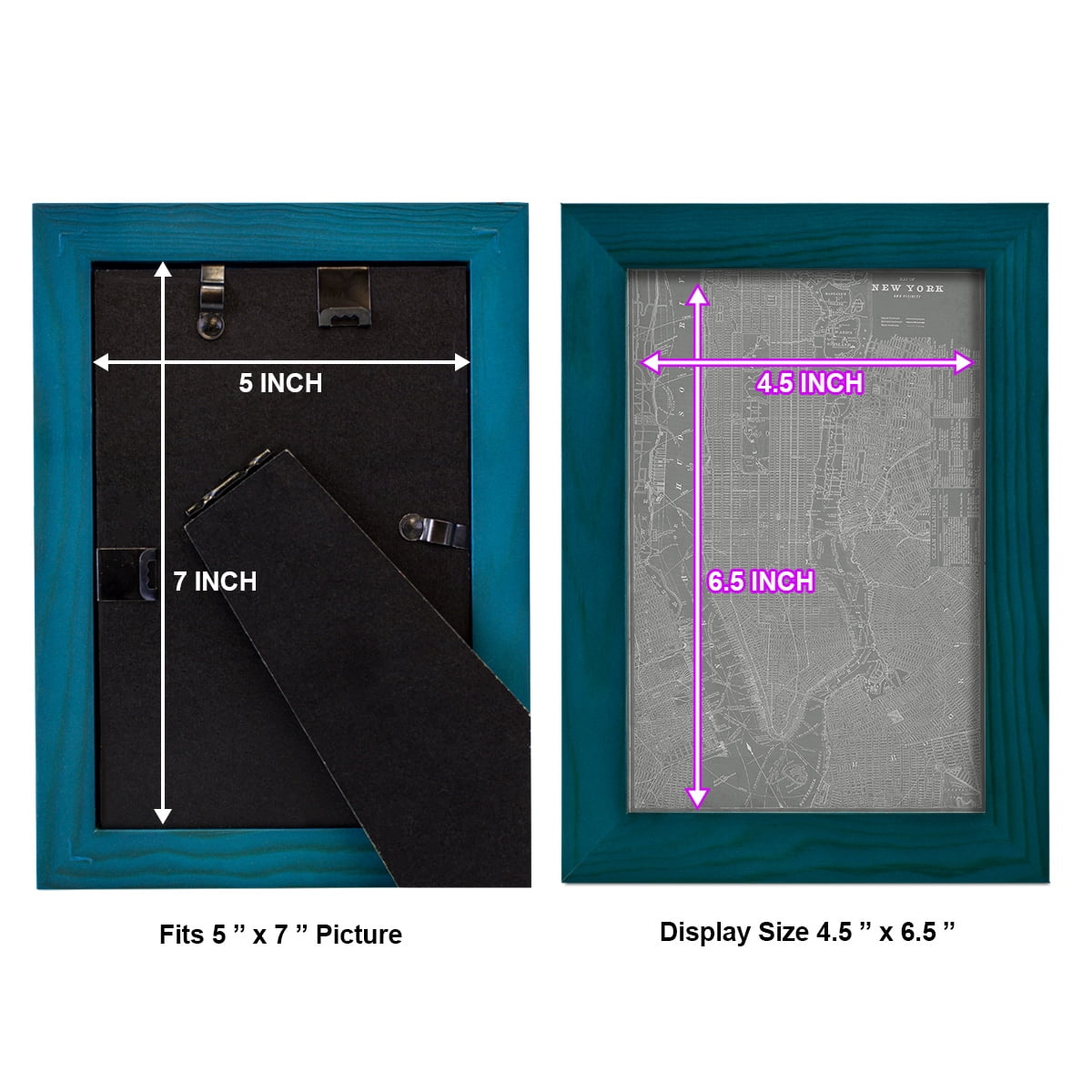 City Map of New York -Framed Print w/glass-Ocean Blue