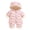 Pink, variant on Chenyin Baby Newborn Snowsuit Onesies Cotton Bodysuit Hooded Jumpsuit Fall Winter Long Sleeve Romper for Girls Boys 0-24 Months