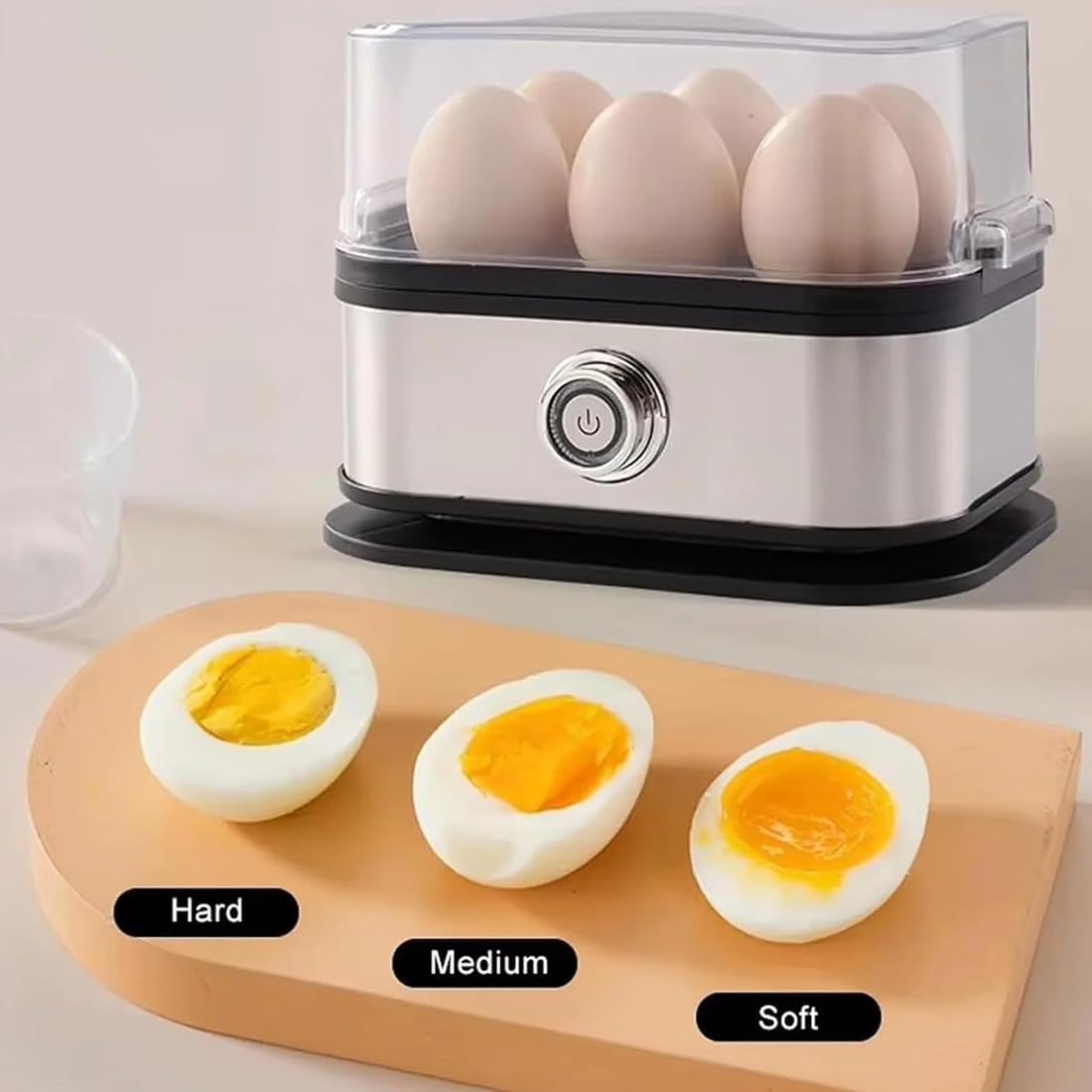 Sunny Side Master Egg Cooker, Multi-functional Sunny Side up Maker, Rapid Eggs Cooker Electric 6 Eggs Capacity,for  Stainless Steel Electric Eggs Poacher for Soft, Medium, Hard Boiled