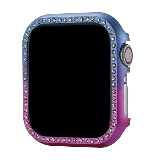 for Apple Watch Series 10 42mm, Glitter Diamond Glossy Bumper, Bling Rhinestone Hard PC Protective Cover for Women Girl Compatible with iWatch Series 10 42mm Accessories,Blue/Red