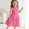 thumbnail image 2 of FYDUU Girls Dress Elegant Pleated A-Line Midi Dresses Sleeveless Formal Party Dress for Girls Round Neck Casual Sundress School Wear 7-8 Years, 2 of 5
