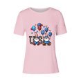 thumbnail image 4 of Tops de Ajuste Suelto para las Mujeres Sudadera Casual Impresa Manga Corta Cuello Redondo Superior, Poliéster, 4 of 7
