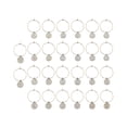 thumbnail image 4 of 26x Anillos con dijes para copas de vino, aretes de metal, anillos circulares de alambre, aros, etiquetas para copas de vino Blanco, 4 of 9