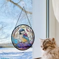 thumbnail image 5 of Chikadee Bird Stained Glass Cat Sun Catcher, Wall Hanging Colored Decor Room Indoor Window Decor, Halloween, Christmas Hanging Ornament, Stained Glass Ornament 2025, Holiday, 5 of 6