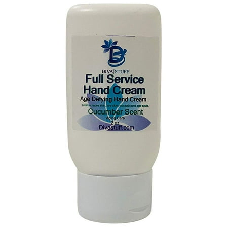 Full Service Age Defying Hand Cream, For Crepey Skin, Age Spots, Thinning Skin and Dry Skin, Cucumber Scent By Diva Stuff