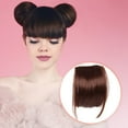 thumbnail image 5 of Clip in Bangs Hair Extensions, Hair Clip on Fake Bangs with Temples Front Fringe French Flat Bangs, D, 1.1oz, 8.6inch, 5 of 5