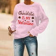 thumbnail image 4 of Women's Casual Long Sleeve Tops Cute Printed Round Neck Cozy Loose Pullover Sweatshirts for Spring Valentine's Gift(Pink,S), 4 of 5