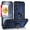 Blue, variant on TJS for Samsung Galaxy A35 5G Phone Case, with Tempered Glass Screen Protector, Impact Resistant Metal Ring Magnetic Support Kickstand Drop Protector Cover for Galaxy A35 5G (Blue)