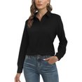 thumbnail image 4 of Button Down Shirts for Women, Fitted Long Sleeve Work Office Blouse, 4 of 9