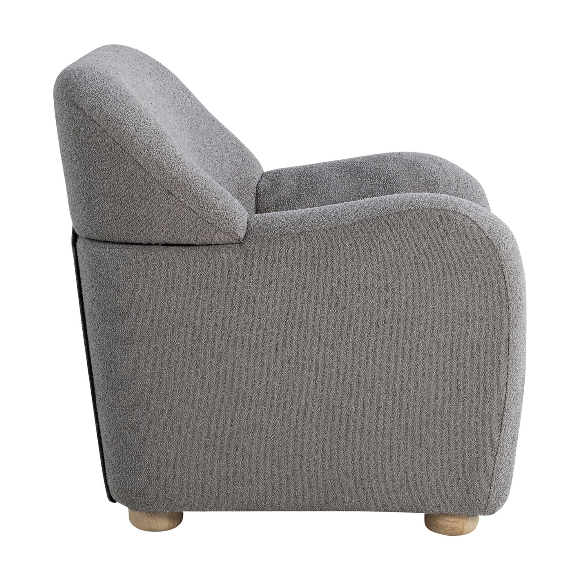 Studio Living Genifer Modern Arm Chair, Gray Boucle Fabric