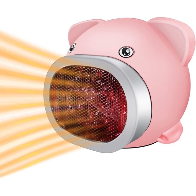 Calentador de espacio portátil 450w, calentador de espacio pequeño y eficiente de energía compatible con el dormitorio, ventilador eléctrico del calentador de espacio adecuado compatible con el dormit Afortunado Sencillez