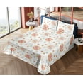 thumbnail image 4 of Ambesonne Floral Fitted & Flat Sheet with Shams 4 Pcs Set, Butterfly Flower Summer Art, Full, Coral Laurel Green, 4 of 5