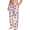 thumbnail image 2 of Uemuo Purple Mushroom Pattern Men's Wide Leg Palazzo Lounge Pants with Pockets Light Weight Loose Comfy Casual Pajama Pants-XX-Large, 2 of 9