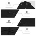 thumbnail image 5 of JULMCOMO Polo Shirts for Men Button Collared Casual Workwear Style Long Sleeve Shirts Regular Fit Work Tops with Chest Pockets Black L, 5 of 6