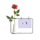 thumbnail image 1 of Botella de decoración de jarrones colgantes de flores rosas artificiales, 1 of 3