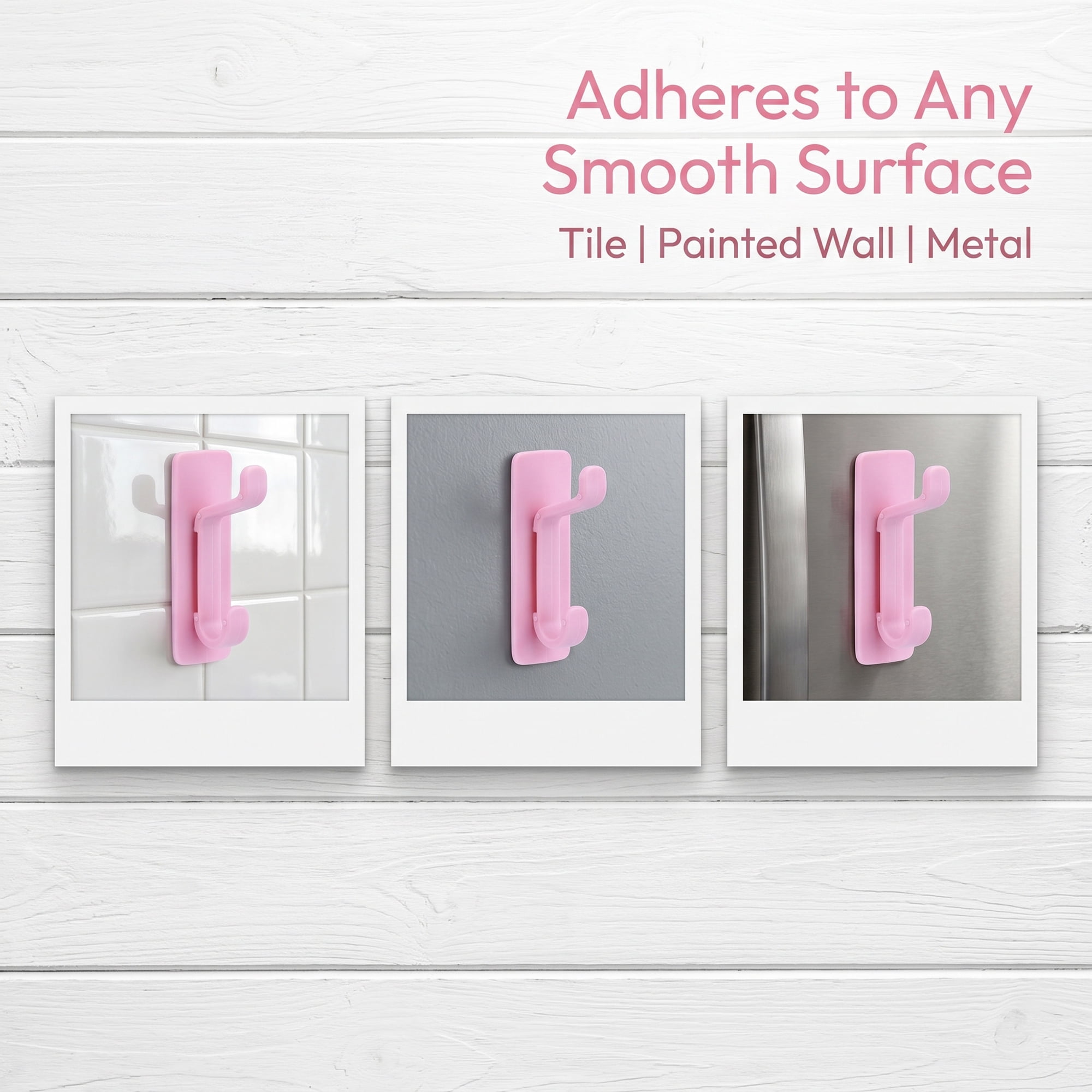 Unique Bargains 8Pcs Utility Hooks ABS Durable Wall Hooks Pink