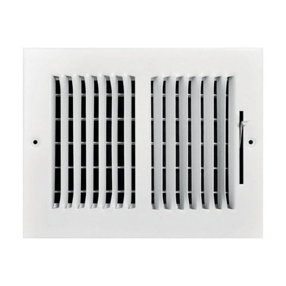 Tru Aire 6 in. H X 8 in. W 2-Way Powder Coat White Steel Wall/Ceiling Register