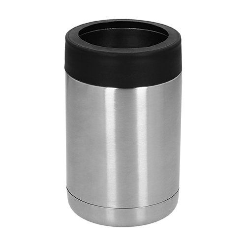 Porta latas con doble pared de acero inoxidable y tapa enroscable de plástico transparente con adita