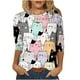 thumbnail image 2 of ICHUANYI Clearance Women's Spring Printed Mid-length 3/4 Sleeves Casual Tee Tops T-shirt(White, S) ICHUANYI WER2023080711342, 2 of 5