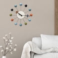 thumbnail image 2 of Wood Ball Wall Clock Non Ticking Silent Multicolor 13 inch Clock Decorative for kitchen and home Living Room Bedroom, 2 of 8