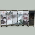thumbnail image 4 of Sufanic Panel Screen, 6 Panels Wooden Chinese Style Vintage Retro Small Mini Folding Panel Screen Room Divider,19.2x9.6x0.24inch, 4 of 6