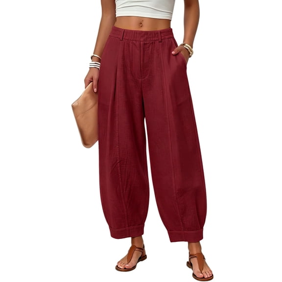 Womens Wide Leg Pants High Waisted Barrel Silhouette Relaxed Fit for Casual Outings Commutes And Relaxed Days Trousers for Women