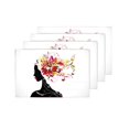 thumbnail image 4 of MKHERT Harmony Girl with Floral Hair Modern Futuristic Design Placemats Table Mats for Dining Room Kitchen Table Decoration 12x18 inch,Set of 4, 4 of 4