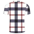 thumbnail image 4 of ohmzyzo Mens Plaid T-Shirts Short Sleeve Tops Crewneck Undershirt Casual Basic Tees Breathable Summer Slim Fit Tops Athletic Training Tees XXL, 4 of 5