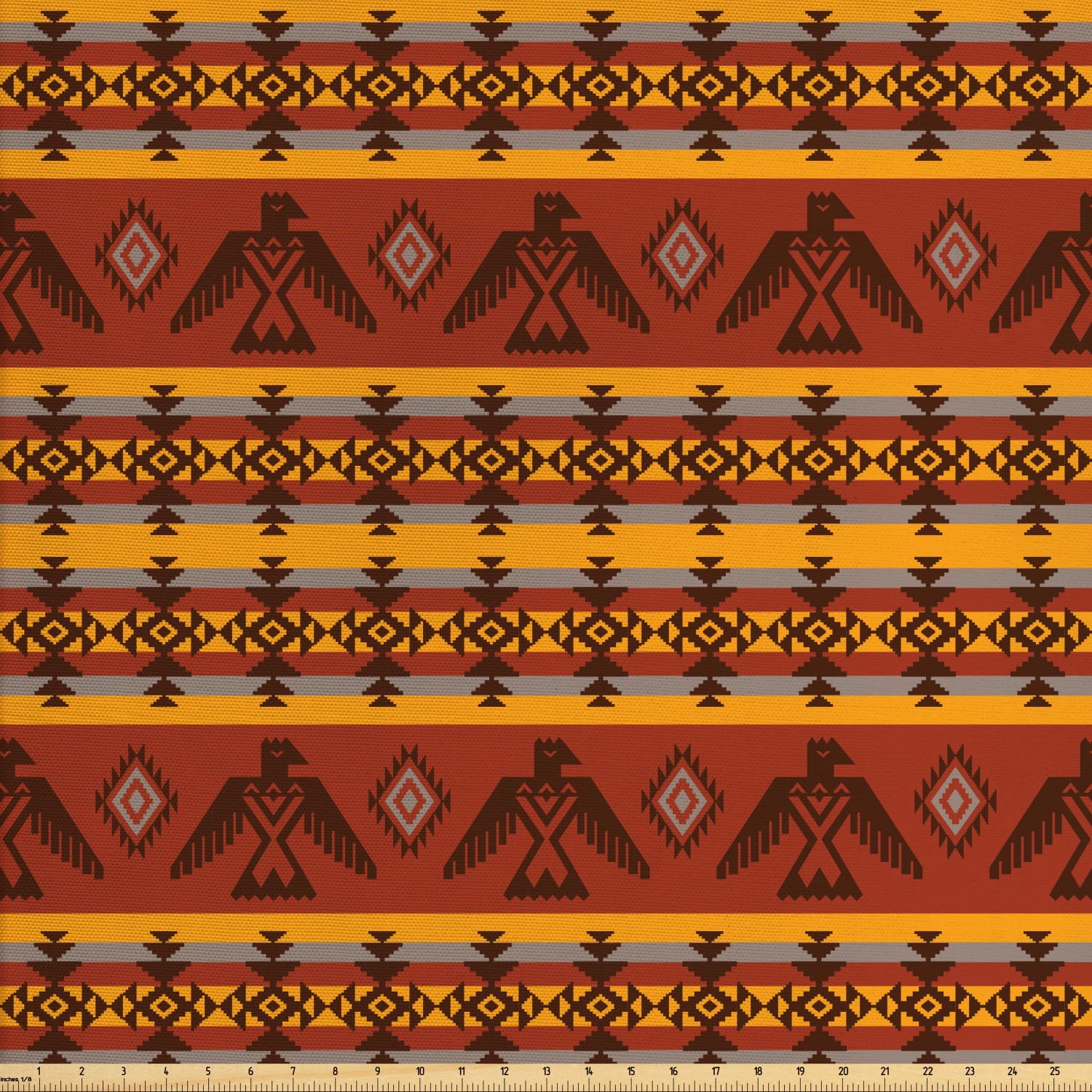 Tribal Fabric by The Yard, Indigenous Tribal Style Eagles Traditional ...