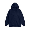 thumbnail image 4 of ABSUYY Women's Zip Up Hoodie, Long Sleeve Drawstring Hooded Sweatshirt with Pockets, Navy,Size 2XL, 4 of 9
