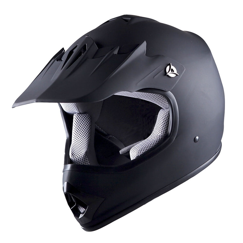 1Storm Youth Motocross Helmet Kids Motorcycle Bike Helmet HBOY Matt Black + Goggles + MG Youth Black Glove Bundle
