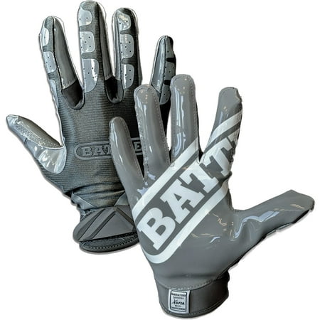 Image of Battle Sports Adult DoubleThreat Football Gloves - Medium - Charcoal/Charcoal