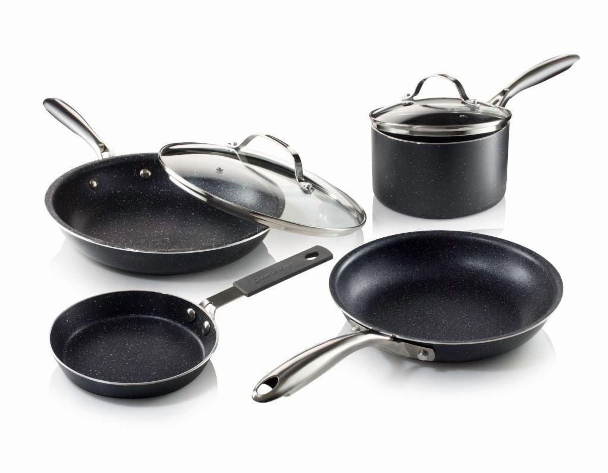 Granitestone Diamond 6 Piece Ultra Nonstick Cookware Set with Stay Cool Stainless Steel Handles Dishwasher & Oven Safe