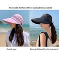 thumbnail image 3 of Womens Sun Hats 2 in 1 Zip-Off UV Protection Wide Brim Sun Visors Ponytail Beach Hat Foldable Tennis Golf Hats, 3 of 8