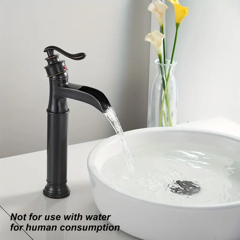 Oil Rubbed Bronze Bathroom Sink Faucet Single Handle Vessel Mixer Tap With Drain