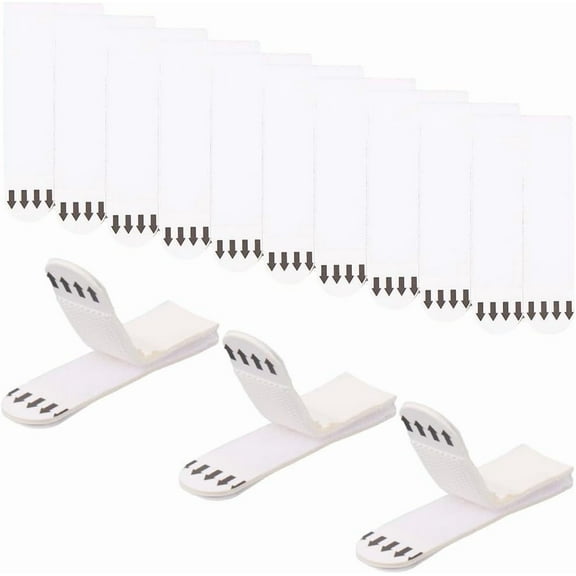 2 Sets Removable Plastic & Traceless Glue Hook and Loop Fastener for Photo Frame Hanging Painting White 70x16x2mm 12 pairs/set