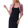 thumbnail image 1 of Chaqueta Bolero para Mujeres para Vestidos de Noche Boda Abierta Frontal Corto Esponjoso de Piel Sintética Color Rosa, 1 of 6